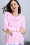 Zivame Knit Poly Pyjama Set - Pink Lady — thumbnail 5